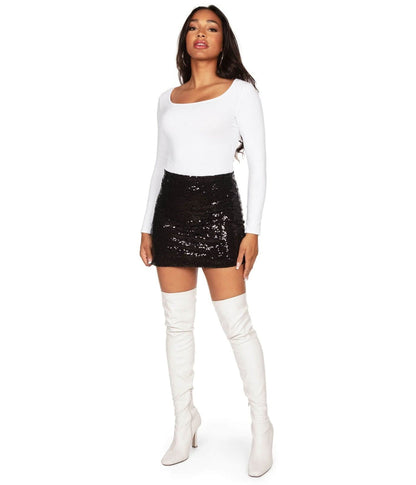 Black Sequin Skirt