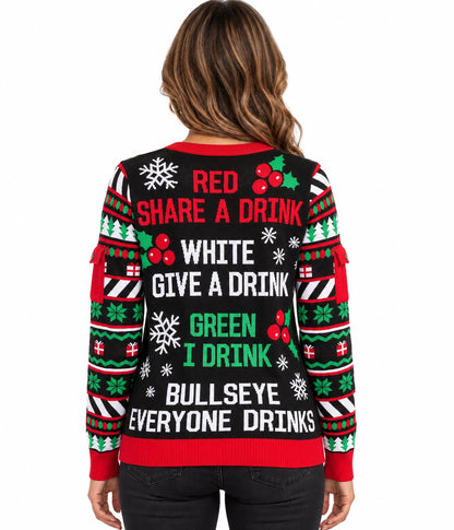 Women's Drinking Game Ugly Christmas Sweater