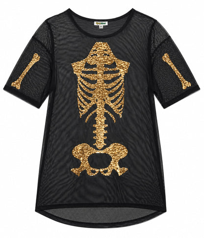 Gold Skeleton Mesh Costume Dress