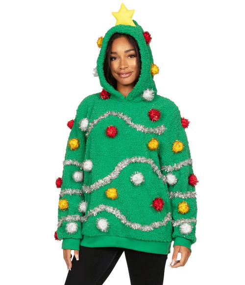 Women's Oh Christmas Tree Hooded Ugly Christmas Sweater